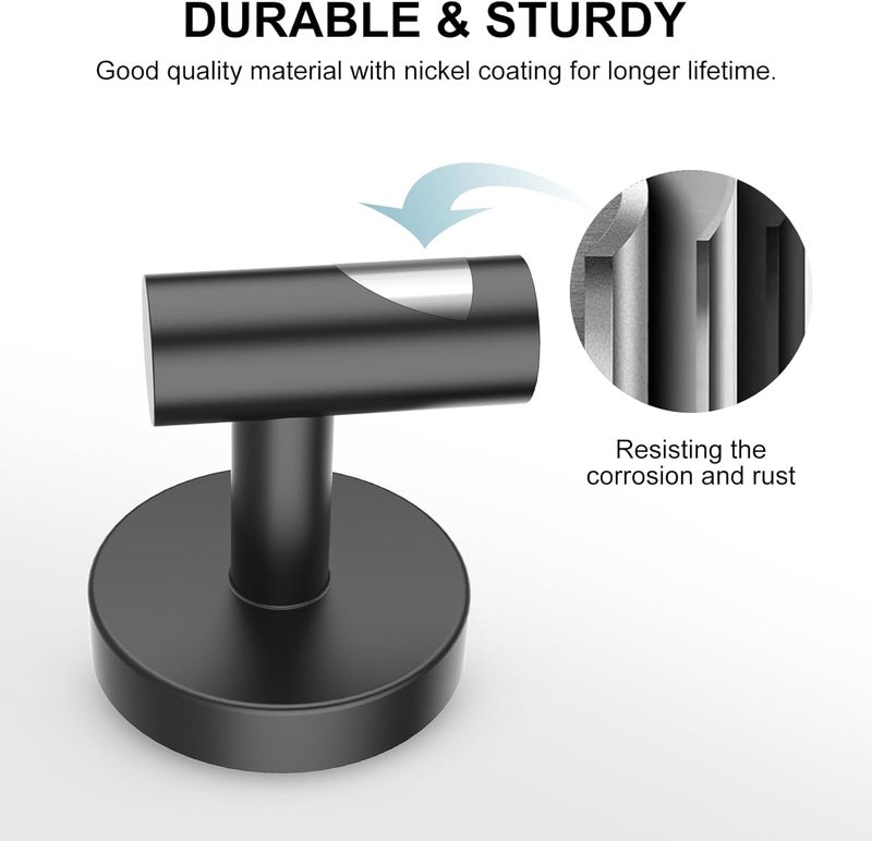 SetSail Towel Hooks for Bathrooms 4 Packs Screw-in Matte Black Bathroom Towel Hook Wall Mounted Stainless Steel Shower Towel Hooks for Coat Hanging, Drill Hole - Image 4